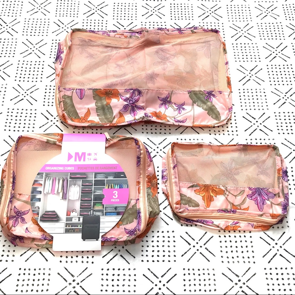 3 PIECE TROPICAL PACKING CUBE SET